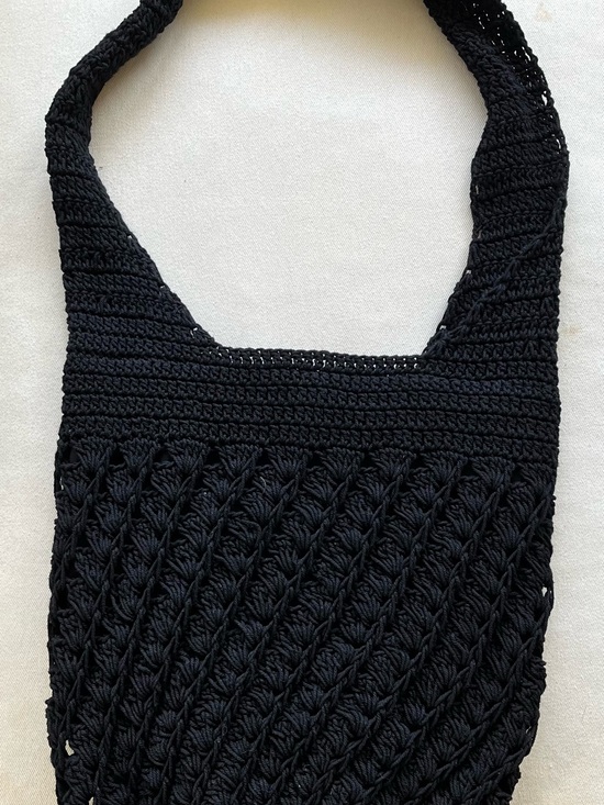 bag etc. by rico Handbags - Black Crochet Hobo Bag - Bag Etc. By Rico